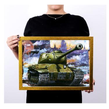 Imagem de Quadro decoração retro vintage trem tanque guerra drd3142