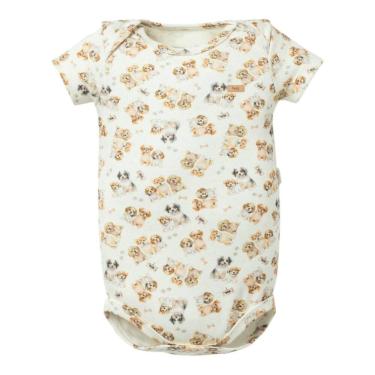 Imagem de Body Bebê Curto Menino Estampado Bege Doguinhos - Hug