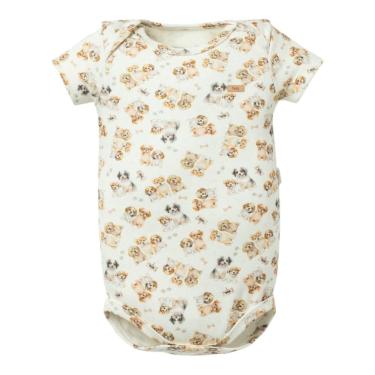 Imagem de Body Bebê Curto Menino Estampado Bege Doguinhos - Hug
