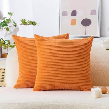 Imagem de Capa de travesseiro Home Brilliant Burnt Orange Corduroy 45x45cm Conju