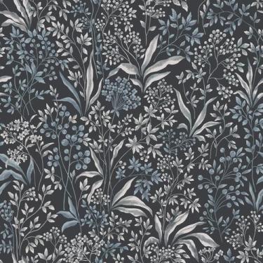 Imagem de Papel de parede Heroad Boho Azul Escuro Floral 44x500cm Autoadesivo