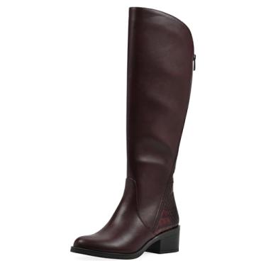 Imagem de WHITE MOUNTAIN Bota de equitação feminina com salto bloco e cano alto, Cordovan/lisa, 7.5 XX-Wide