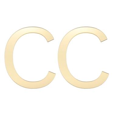 Imagem de PATIKIL Números de casa, 2 peças de 5 cm autoadesivo acrílico moderno número de casa para endereço externo caixa de correio porta fazenda casa escritório apartamentos quarto de hotel, ouro (C)