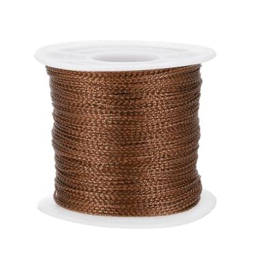 Imagem de PATIKIL Corda metálica de tinsel, 1 mm x 109 metros de fita de embrulho de cordão de café não elástica para presente, ornamento, artesanato, Natal