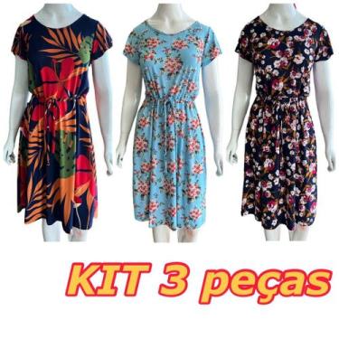 Imagem de Vestido Liganete Cordão Ajustável Mangas Curtas Opção para Evangélicas