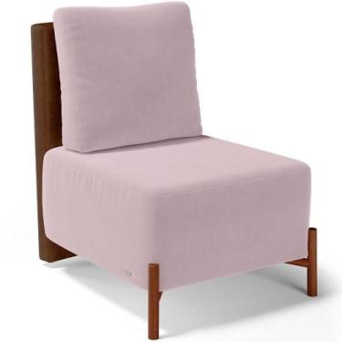 Imagem de Poltrona Decorativa Living Pés Madeira Hungria L02 material sintético 