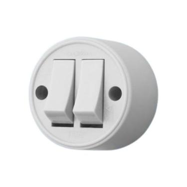 Imagem de Interruptor Simples - 2 Teclas - 10a/250v - Cinza - Sobrepor - Fame