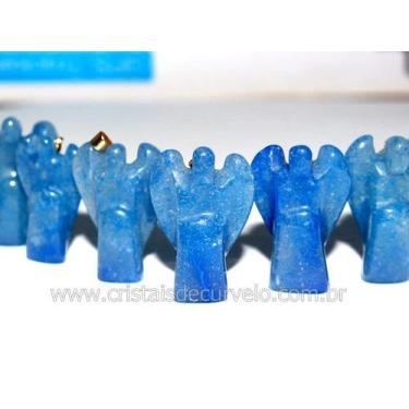 Imagem de 10 Anjo Quartzo Azul Natural Lapidado Artesanal - 3 cm - CristaisdeCur