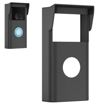 Imagem de Capa de silicone compatível com campainha de vídeo Ring 2ª geração (versão 2020) protetor de campainha externa com viseira solar à prova d'água e resistente a UV capa de silicone à prova de poeira
