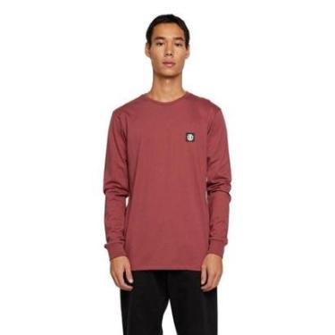 Imagem de Camiseta Element M/L Classic Worldwide Vinho G-Masculino