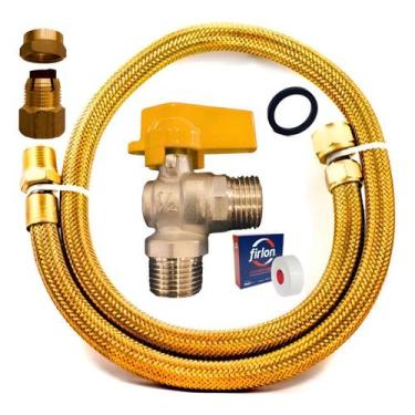 Imagem de Kit Instalação Mangueira Cooktop Gás Encanado 1 Metro 1/2 - BNP UTILID
