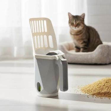 Imagem de Pá Higiênica Coletora Fezes Gatos Cães Dispenser - Bretalle