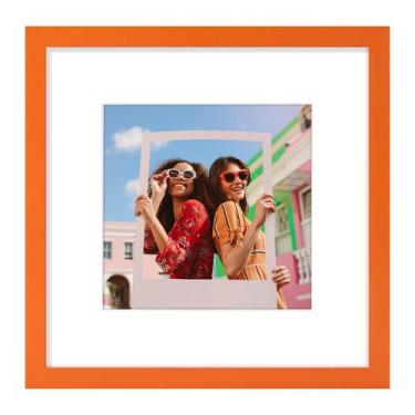 Imagem de Porta-retratos Vittanly 30x30cm laranja para 20x20cm com acrílico