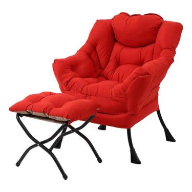Imagem de Cadeira Lazy com poltrona Welnow Modern Lounge vermelha