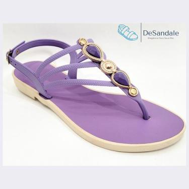 Imagem de Sandália rasteirinha Linda e Leve - Desandale, Lilás, 37