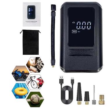 Imagem de Calibrador Compressor Bomba Ar Encher Pneu Carro Portátil