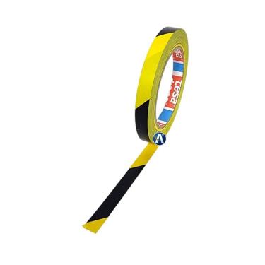 Imagem de Fita De Demarcação Zebrada Preta E Amarela 09Mmx33M Tesa