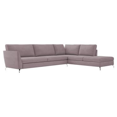 Imagem de Sofá de Canto Chaise Direito 267 cm Olívia Suede Rosê - Gran Belo