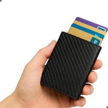 Imagem de Carteira Slim Masculina Feminina Porta Cartões Rfid Antifurto Pequena 