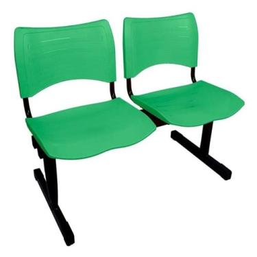Imagem de Longarina 2 lugares em polipropileno cor verde - Sintonia Flex