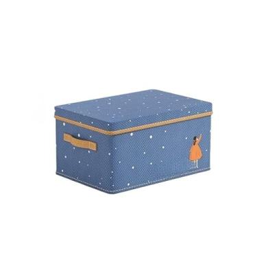 Imagem de Caixa Organizadora Dobrável para Guarda-Roupa com Zíper | 3 Modelos, Alças Reforçadas, Armazenamento de Roupas e Cobertores(azul,2pcs)