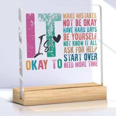 Imagem de Presentes inspiradores de saúde mental para mulheres, placa acrílica, decoração de cubículos, presentes positivos motivacionais para mulheres Nana Mimi