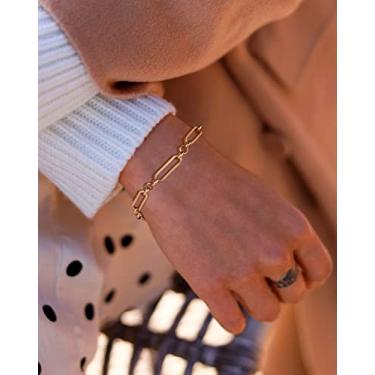 Imagem de Pulseira com pingente banhada a ouro 18 K para mulheres Danity Jewelry, Medium, Latão, Sem Pedra Preciosa