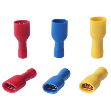 Imagem de Kit de terminais de mola FDFD, 100 peças, plugues de conexão rápida totalmente isolados de 2,8/4,8/6,3 mm, conectores de fio de prensa a frio (azul FDFD2-187)