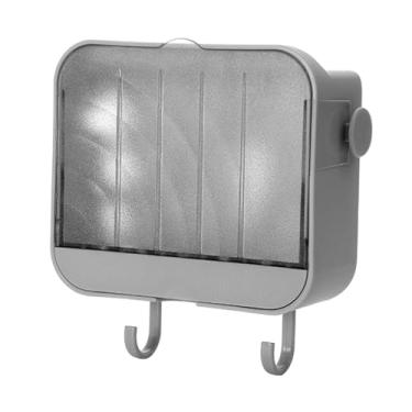 Imagem de FTVOGUE Caixa de Sabonete Montada na Parede, Recipiente à Prova de Poeira Com Drenagem Automática e Ganchos, Bandeja de Parede PP à Prova d'água para Banheiro, Cozinha, Lavanderia, 4,9 X 1,8 X 4,3