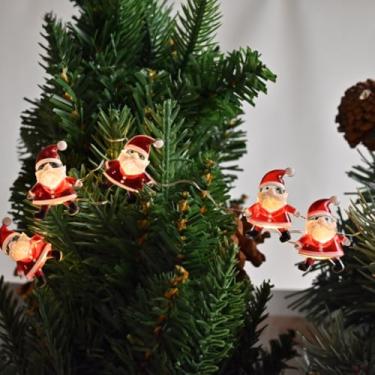 Imagem de Cordão de luzes LED de Papai Noel 2M operado por bateria (pilhas não incluídas), decoração festiva para casa, festa, época de férias
