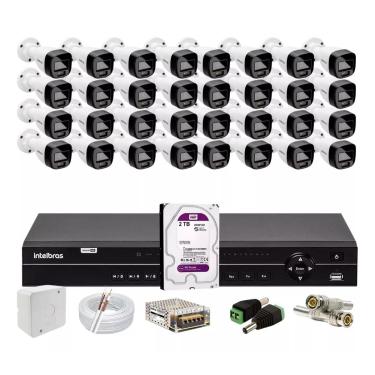 Imagem de Kit Intelbras 32 Cameras Vhd 1120b Full Color,dvr 32ch Mhdx 1232 HD 2tb