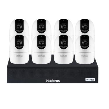 Imagem de Kit 8 Câmeras Wi-Fi Intelbras IM4 NVD 1408 1080p Intelbras Com 8 Canais Sem Hd
