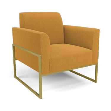Imagem de Poltrona Sala Estar Industrial Alta Dourado Marisa Bouclê Mostarda D03 - D'rossi