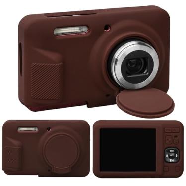 Imagem de RAIALL Capa para câmera digital KODAK PIXPRO FZ55, capa protetora de silicone macio para câmera vlogging KODAK PIXPRO FZ55, leve FZ55, capa para câmera aderente, marrom
