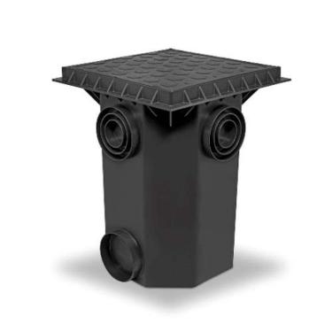 Imagem de Caixa Passagem 350x350x44,5cm 22l Com Tampa Cega - Para Rede De Esgoto, água E Cabos - Roma