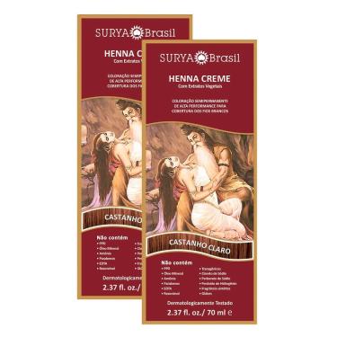Imagem de Kit 2 Henna Creme Surya Brasil Castanho Claro Kit