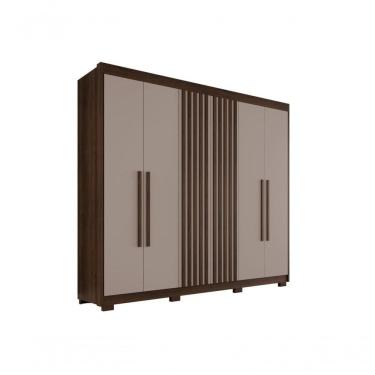 Imagem de Guarda Roupa Casal Ripado Com 6 Portas E 6 Gavetas Granada - Salleto Savana/off White