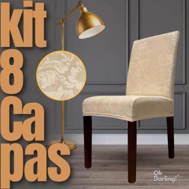 Imagem de Kit 8 Capas de Cadeira Linha Premium Mexicana - Creme - OK Darling