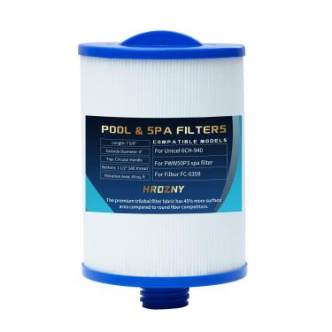 Imagem de Hrozny Substituição de filtros de spa para Unicel 6CH-940, filtro de banheira de hidromassagem compatível com filtro de spa PWW50P3, para filtro de banheira de hidromassagem Viking Spa, para Filbur FC