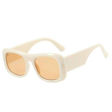 Imagem de Óculos de Sol Feminino Candy Color com Rebites, Hastes Largas e Lentes Degradê UV400 para Esportes ao Ar Livre, Corrida e Ciclismo, Bege Champagne