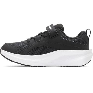 Imagem de Under Armour Tênis masculino pré-escolar Charged Assert 11 com fecho alternativo, (001) Preto/Preto/Branco, 13 Little Kid