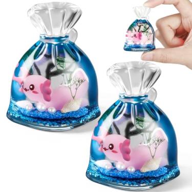 Imagem de Vicenpal 2 Pcs Mini Resin Axolotl Tiny Handmade Resin Bagged Axolotl Miniature Cute Ornament for Landscape Aquarium Micro House Potted Plants Office Decoration Ocean Lover Birthday Party Gifts