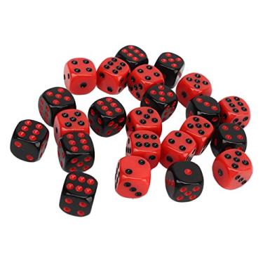 Imagem de Yunseity Dados de Jogo de Tabuleiro Preto e Vermelho, 48 Dados de Plástico Premium para Festas, Bares e Clubes, Sacos de Armazenamento Práticos Incluídos