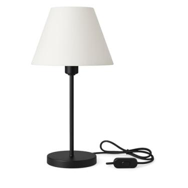 Imagem de Abajur de Mesa Preta com Cúpula Branca – Toque Sofisticado para sua Decoração Luminária De Mesa