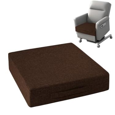 Imagem de OVOV Almofadas reclináveis para idosos 50,8 cm x 50,8 cm x 10,16 cm de espessura para cadeira reclinável, almofadas quadradas grandes antiderrapantes com capa lavável para poltrona, sofá, café
