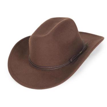 Imagem de Chapéu de cowboy italiano Western Classic Fedora para homens e mulhere