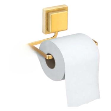 Imagem de Suporte Fixo Para Rolo De Papel HigiêNico Sem Furos, Adequado Para Banheiros E Lavabos(Dourado)