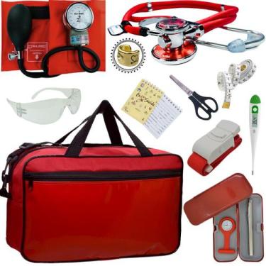 Imagem de Kit Enfermagem Aparelho Pressao Esteto Academico Completo - Love Saude