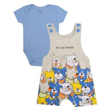 Imagem de Conjunto Bebê 2 peças Jardineira e Body Verão Menino - KiMagia, Jar025