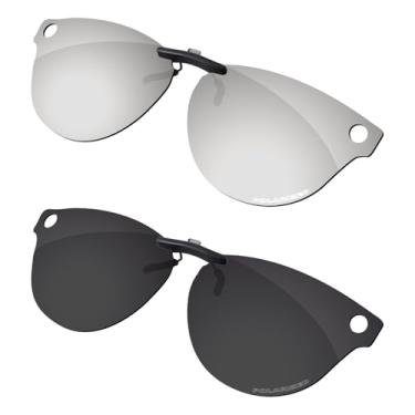 Imagem de Firtox Clipes de óculos de sol unissex polarizados para Ray-Ban Meta Skyler (Gen 2) RW4014 52 mm (tamanho M 52), proteja seus olhos - titânio preto e prata sólido